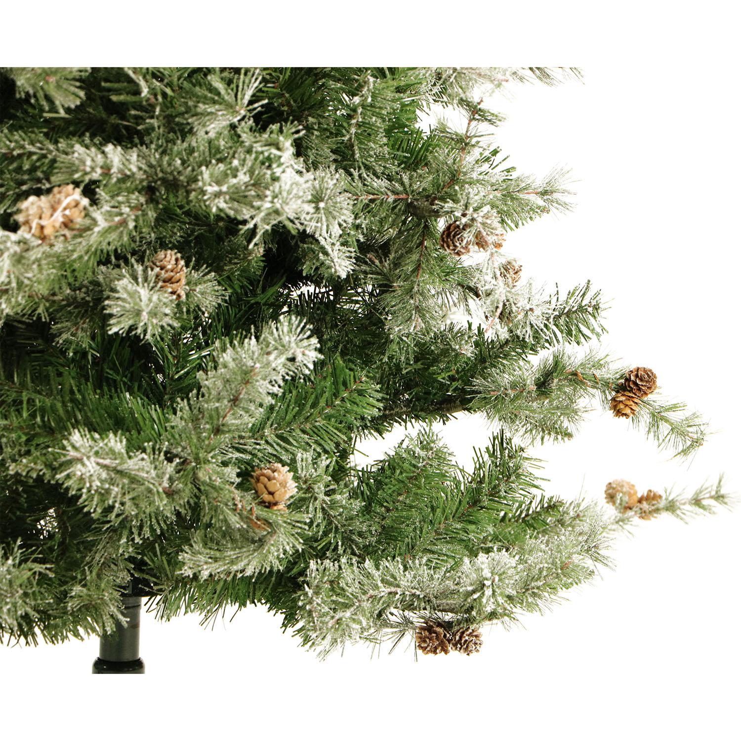 Fraser Hill Farm 6.5 Ft. Buffalo Fir Slim Artificial Christmas Tree with Multi-Color LED String Lighting