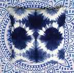 Indigo Blue Pillow Covers, Tie Dye Shibori Cushion Covers, Decorative Cotton Throw, Shibori Sofa Pillow Cases, Bohemian Pillow Shams Outdoor Cushion Cover 16x16 (50)