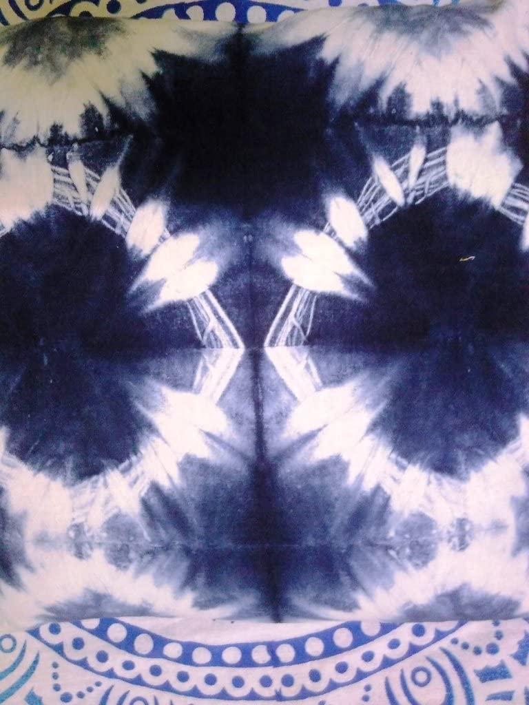 Indigo Blue Pillow Covers, Tie Dye Shibori Cushion Covers, Decorative Cotton Throw, Shibori Sofa Pillow Cases, Bohemian Pillow Shams Outdoor Cushion Cover 16x16 (50)
