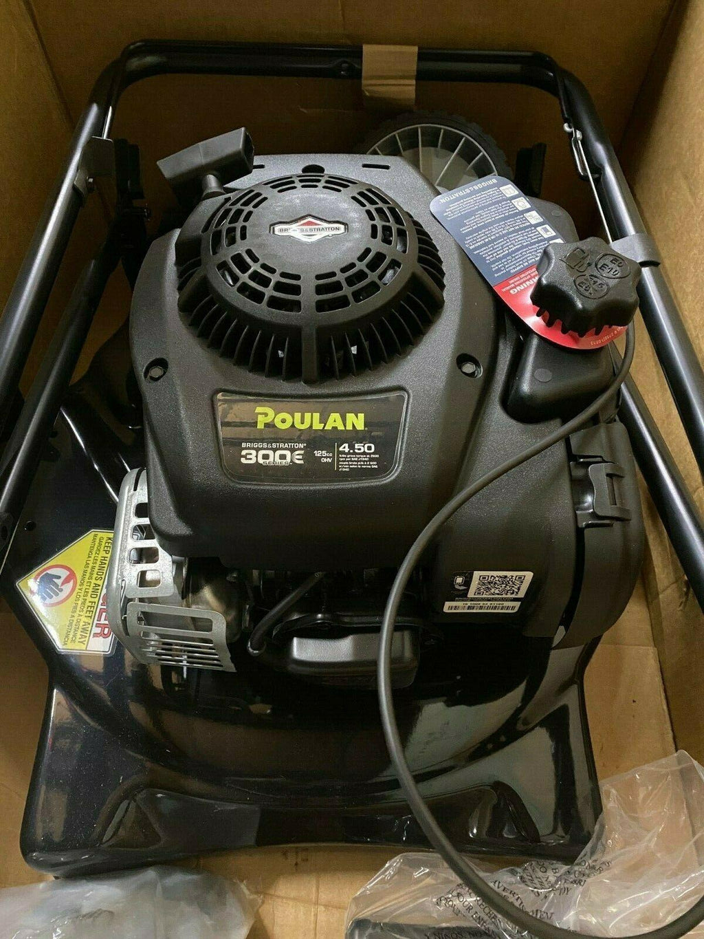 THREE POULAN 20" CUT PUSH LAWN MOWERS WITH 125cc BRIGGS AND STRATTON ENGINES USA