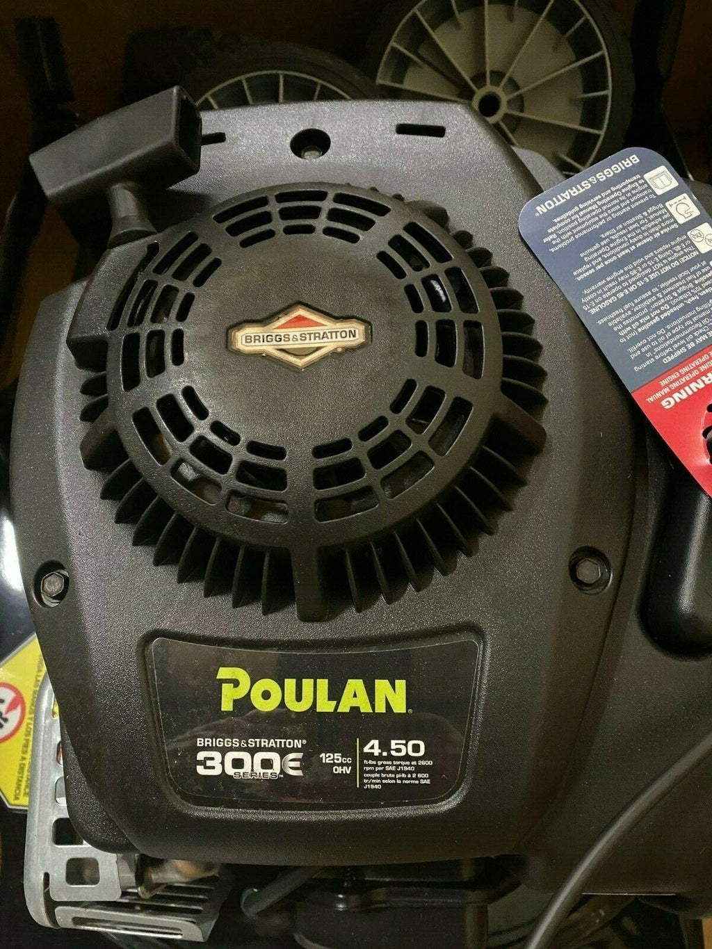 THREE POULAN 20" CUT PUSH LAWN MOWERS WITH 125cc BRIGGS AND STRATTON ENGINES USA