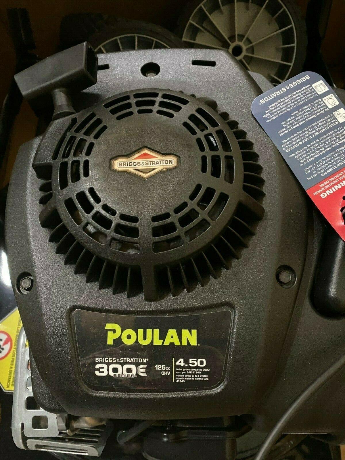 THREE POULAN 20" CUT PUSH LAWN MOWERS WITH 125cc BRIGGS AND STRATTON ENGINES USA