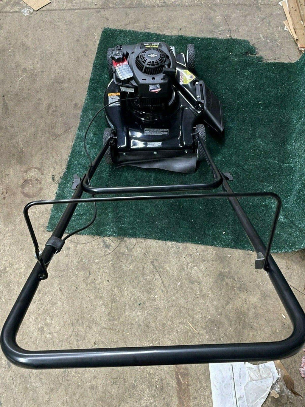 THREE POULAN 20" CUT PUSH LAWN MOWERS WITH 125cc BRIGGS AND STRATTON ENGINES USA