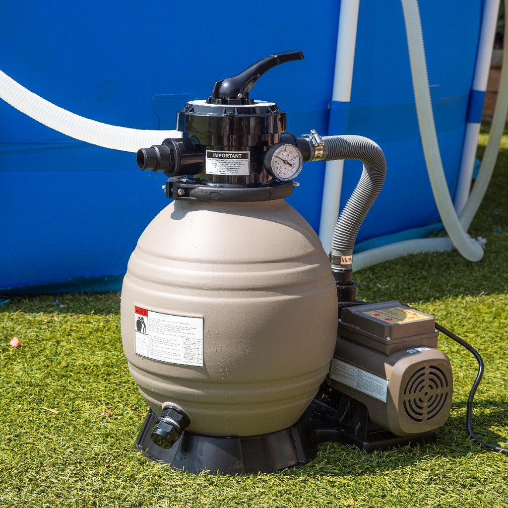 xtremepowerus 13" sand filter plus 3/4hp pool pump with timer aboveground self priming pool pump sand filter swimming pool