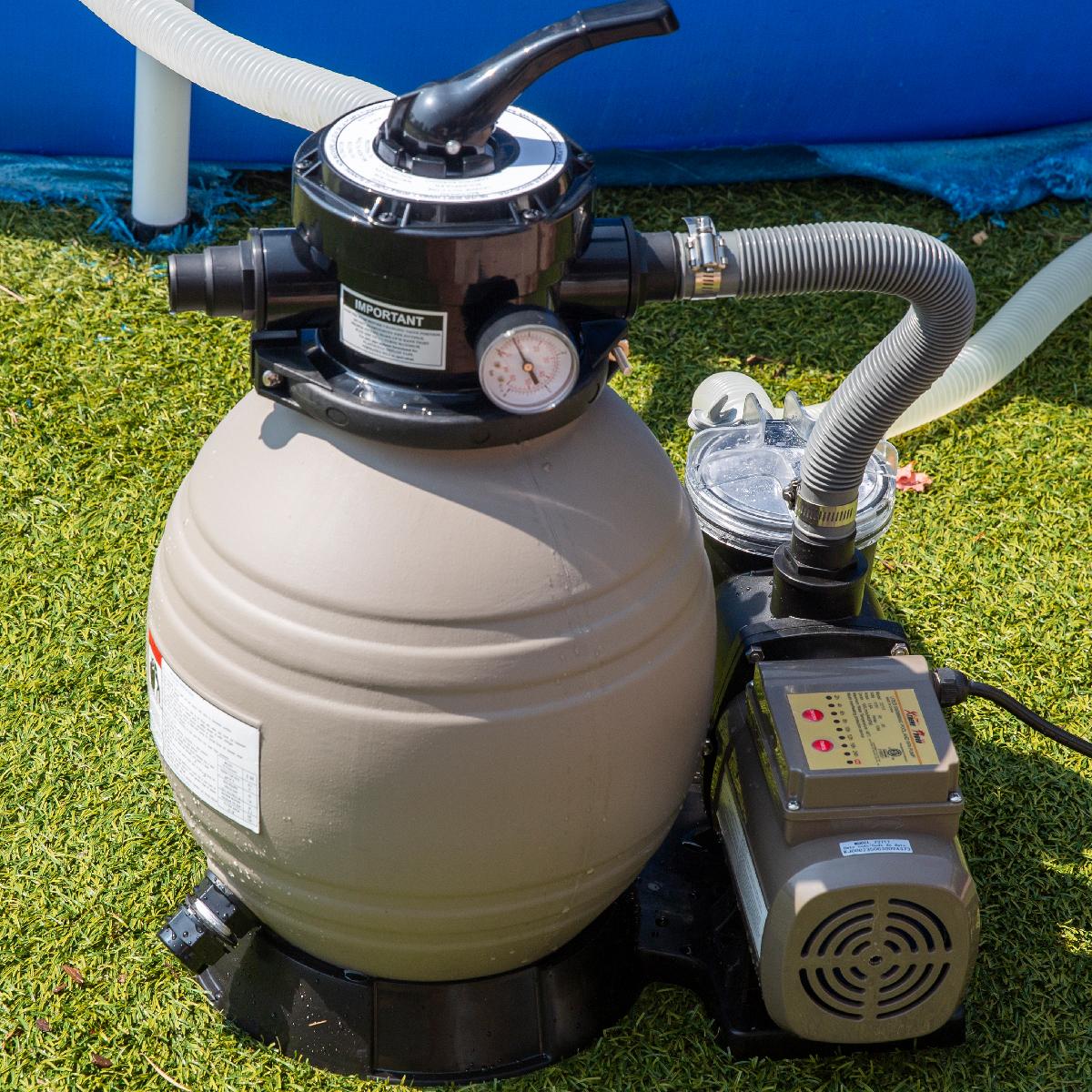 xtremepowerus 13" sand filter plus 3/4hp pool pump with timer aboveground self priming pool pump sand filter swimming pool