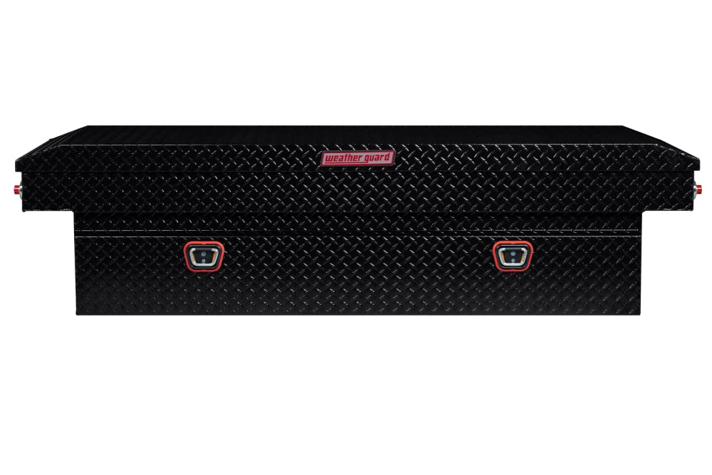 Saddle Truck Tool Box Aluminum Full Extra Wide Gloss Black