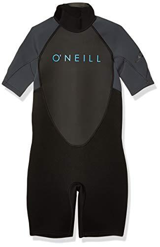 ONeill Wetsuits Youth Reactor-2 2mm Back Zip Short Sleeve Spring Wetsuit, Black/Graphite, 4