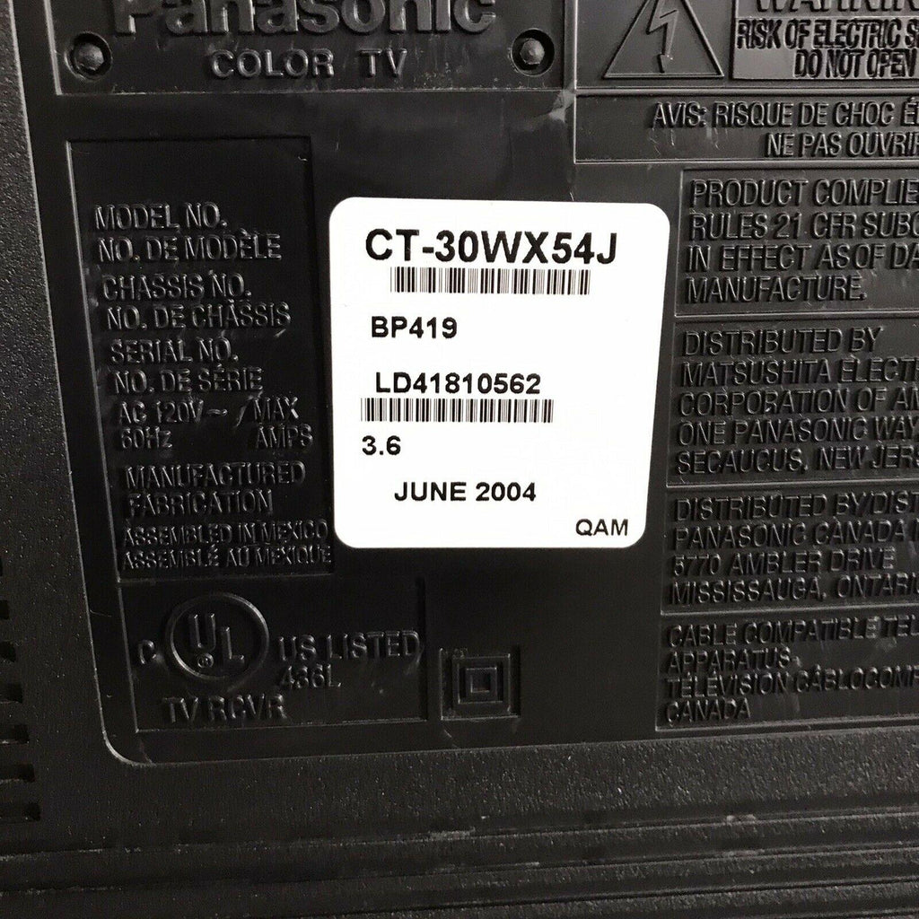 panasonic tau 30” crt  (hd)tv -model ct-30wx54j