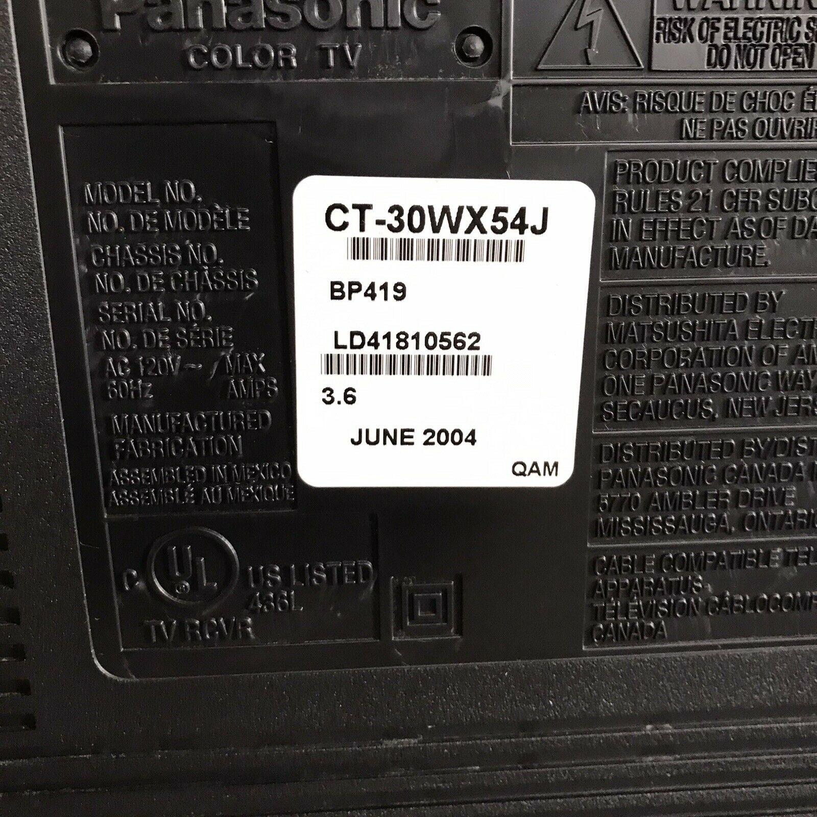 panasonic tau 30” crt  (hd)tv -model ct-30wx54j