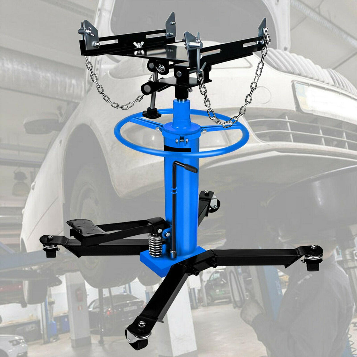 1660lbs Transmission Jack 2 StaHydraulic w/ 360閹 For Car Lift 0.75 Ton us