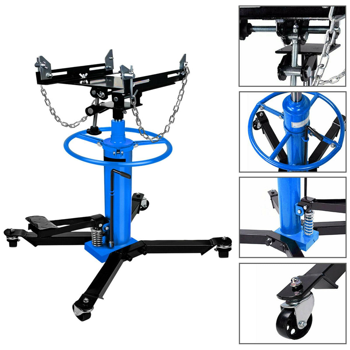 1660lbs Transmission Jack 2 StaHydraulic w/ 360閹 For Car Lift 0.75 Ton us
