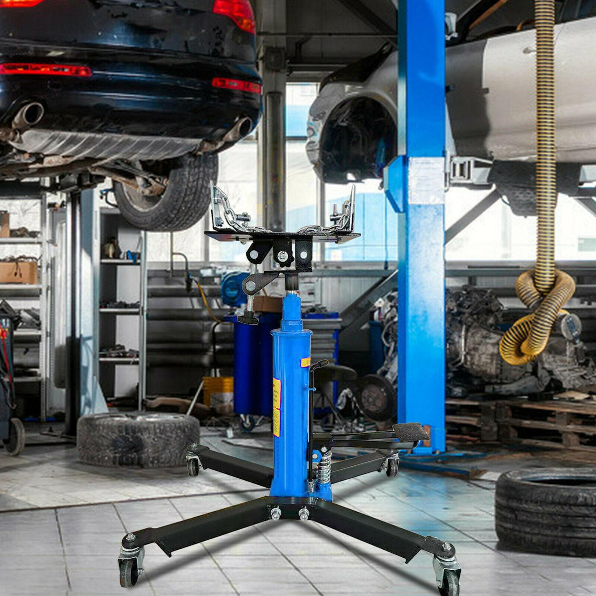 1660lbs Transmission Jack 2 StaHydraulic w/ 360閹 For Car Lift 0.75 Ton us