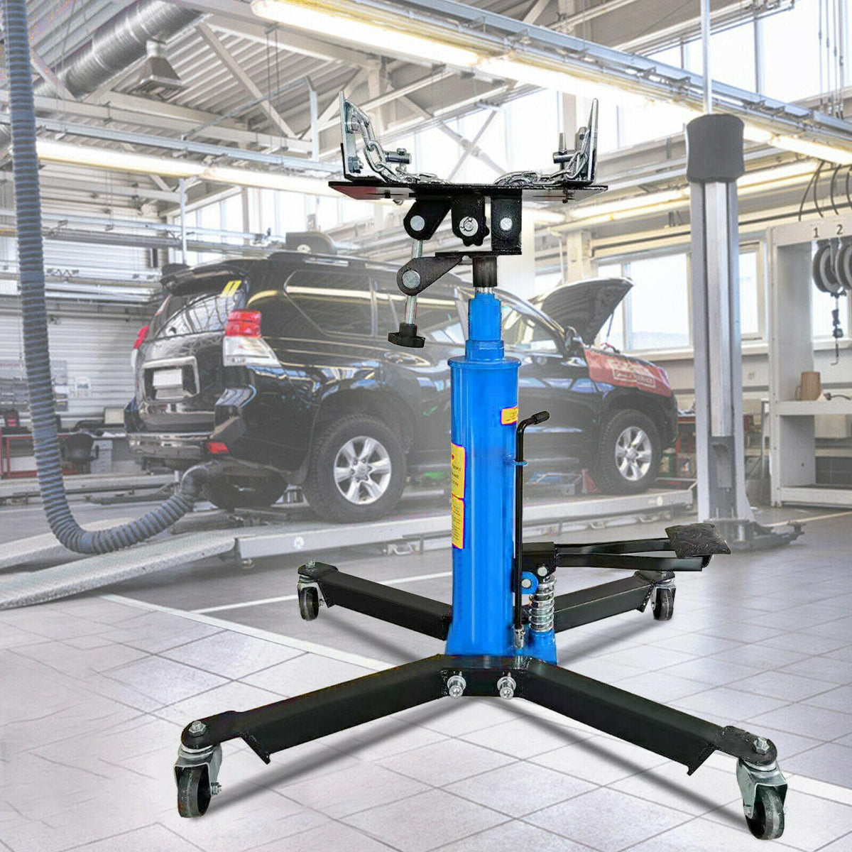 1660lbs Transmission Jack 2 StaHydraulic w/ 360閹 For Car Lift 0.75 Ton us