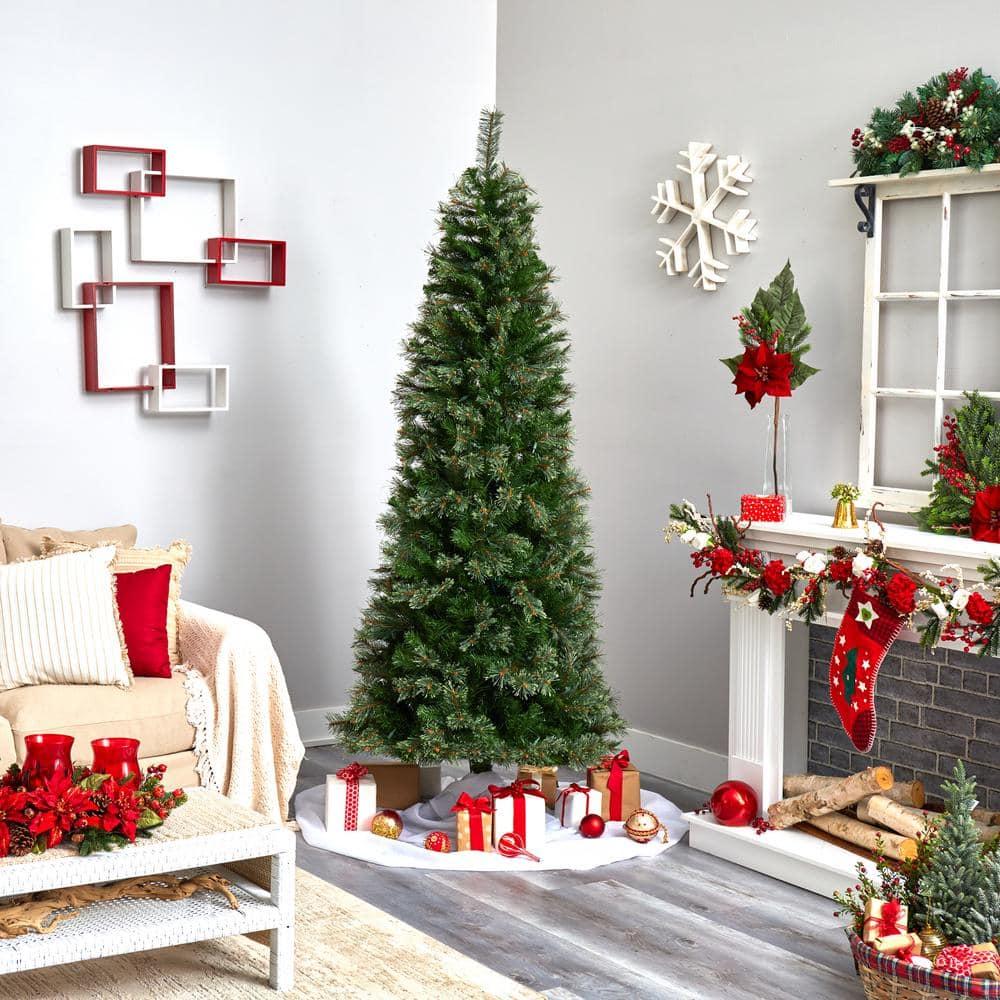 7.5 ft. Cashmere Slim Artificial Christmas Tree with Clear Lights