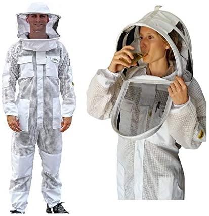 oz armour beekeeping suit ventilated super cool air mesh with fencing &amp; round brim hat (xx-large)