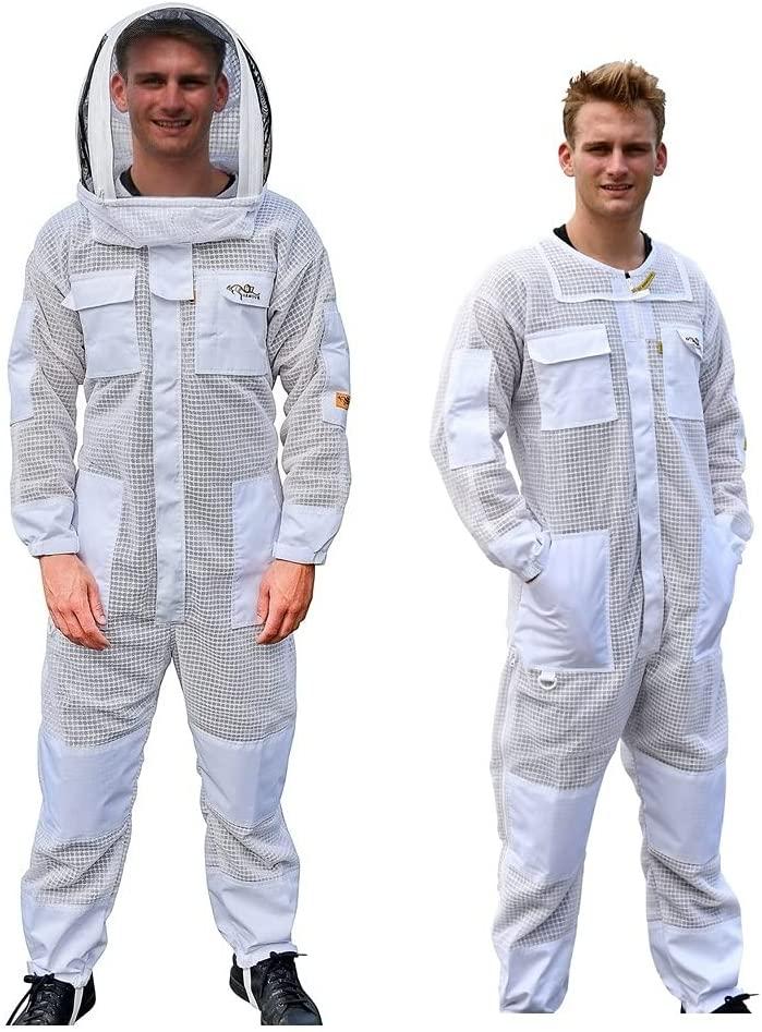oz armour beekeeping suit ventilated super cool air mesh with fencing &amp; round brim hat (xx-large)