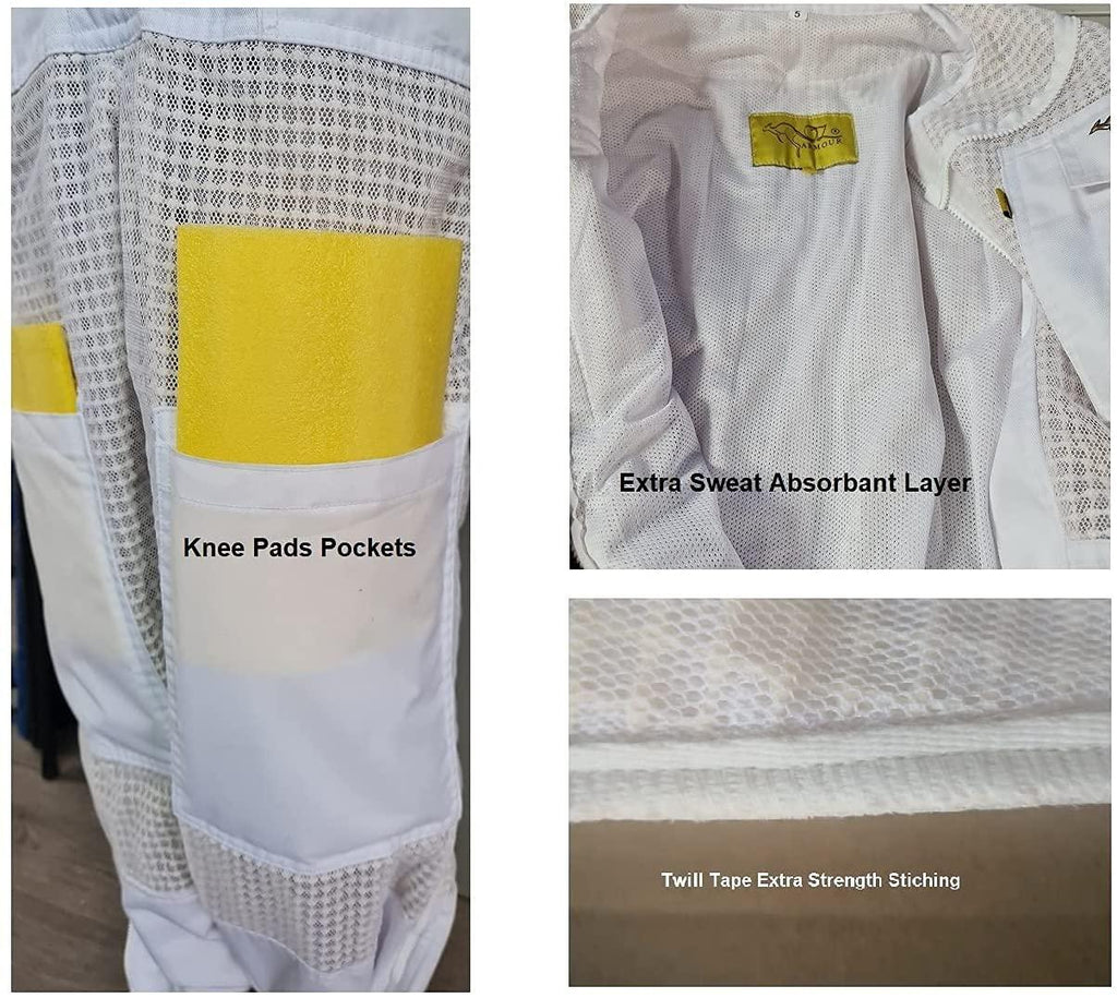 oz armour beekeeping suit ventilated super cool air mesh with fencing &amp; round brim hat (xx-large)