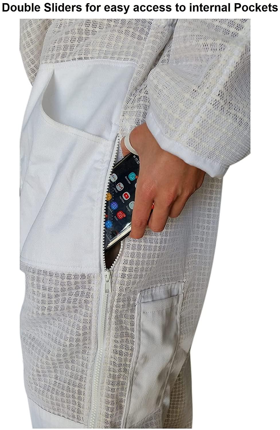oz armour beekeeping suit ventilated super cool air mesh with fencing &amp; round brim hat (xx-large)
