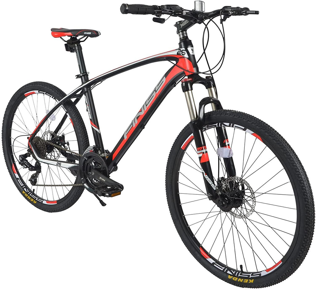 LASBAK Road Bike 24 Speed Dual Disc Brake 26 Inches 700C Lightweight Aluminum Frame Road Bicycle Red Mountain Bike for Men and Women