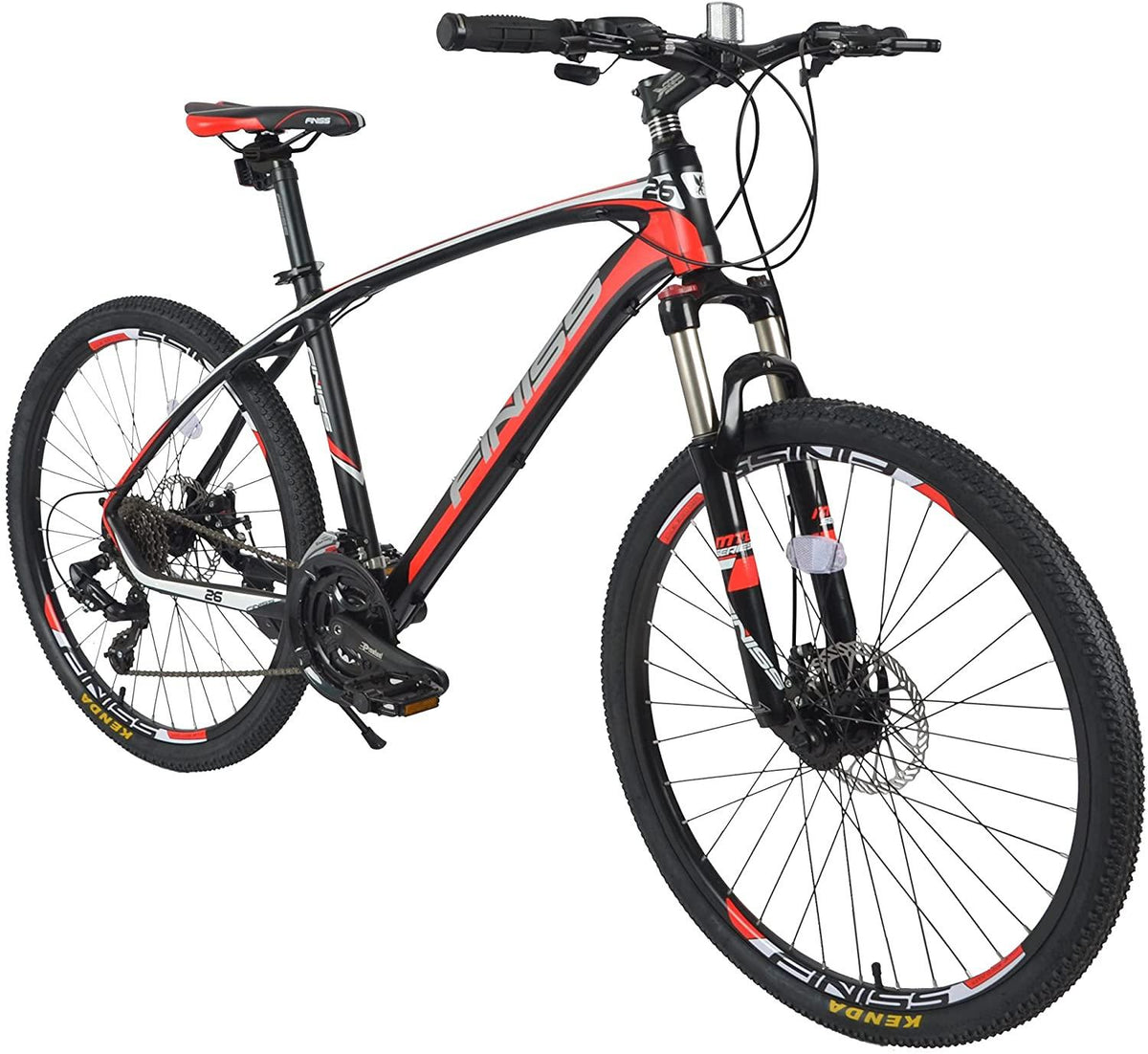 LASBAK Road Bike 24 Speed Dual Disc Brake 26 Inches 700C Lightweight Aluminum Frame Road Bicycle Red Mountain Bike for Men and Women