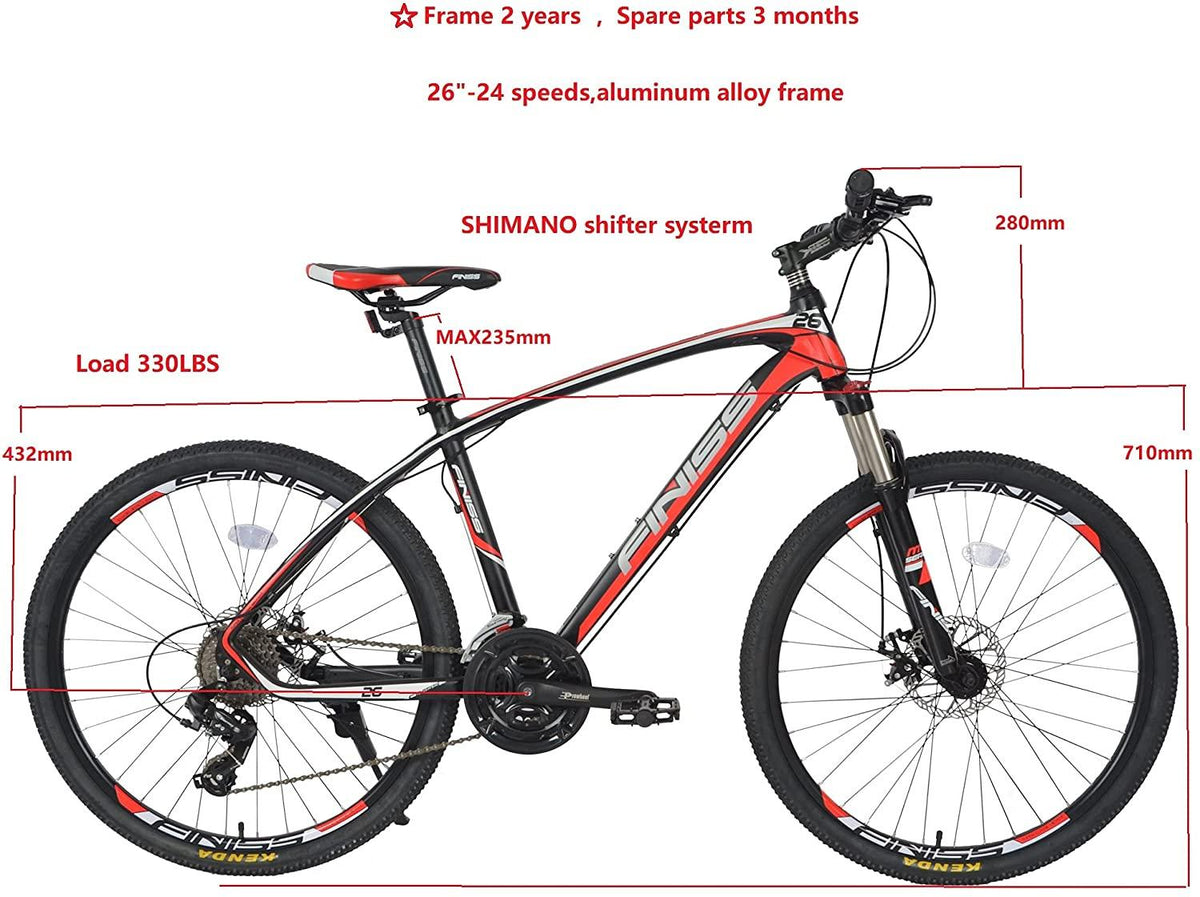 LASBAK Road Bike 24 Speed Dual Disc Brake 26 Inches 700C Lightweight Aluminum Frame Road Bicycle Red Mountain Bike for Men and Women