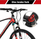 LASBAK Road Bike 24 Speed Dual Disc Brake 26 Inches 700C Lightweight Aluminum Frame Road Bicycle Red Mountain Bike for Men and Women