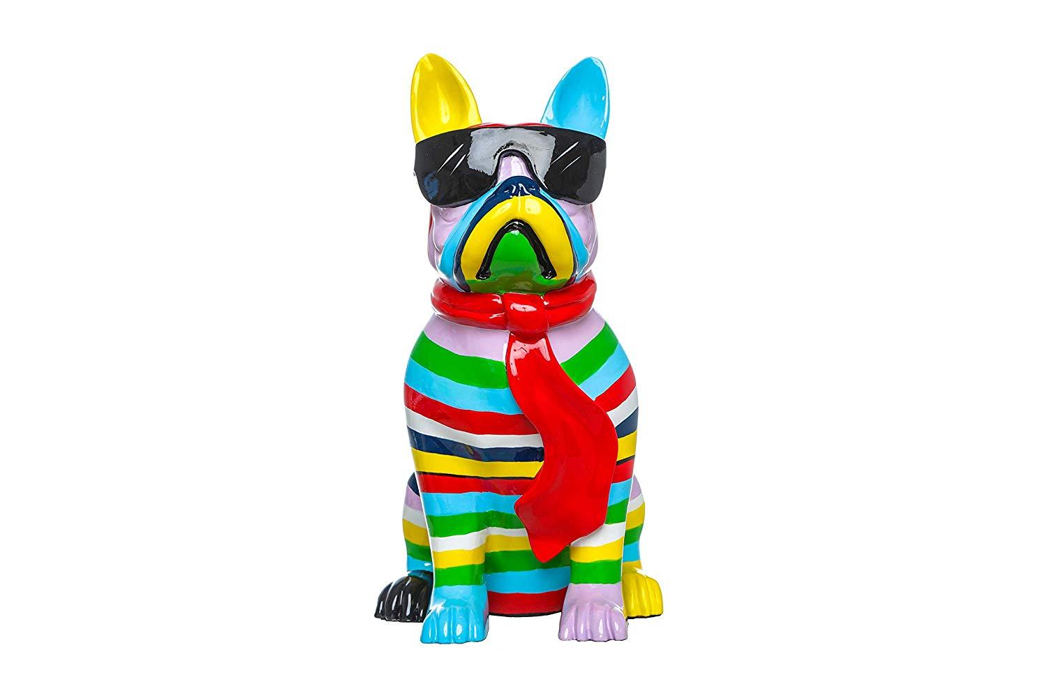 Interior Illusions Plus ii00403 Stripe Dog with Black Glasses, Multi