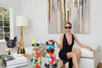 Interior Illusions Plus ii00403 Stripe Dog with Black Glasses, Multi