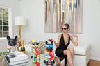 Interior Illusions Plus ii00403 Stripe Dog with Black Glasses, Multi