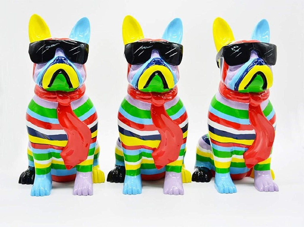 Interior Illusions Plus ii00403 Stripe Dog with Black Glasses, Multi