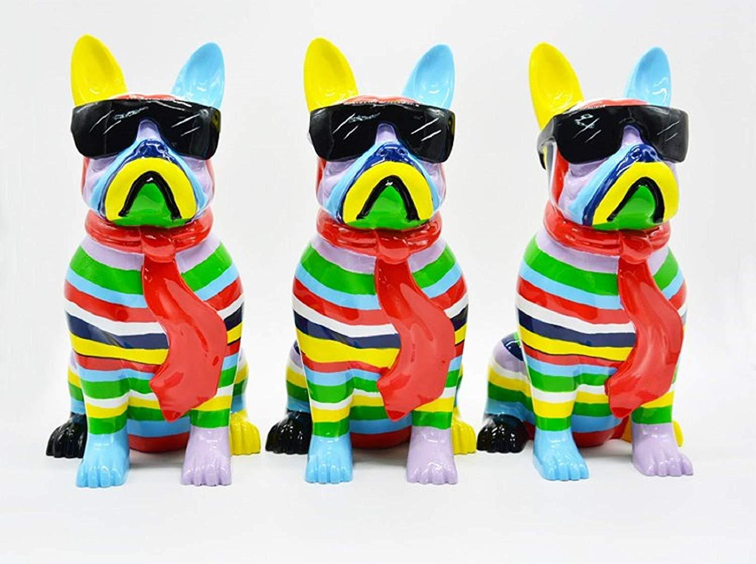 Interior Illusions Plus ii00403 Stripe Dog with Black Glasses, Multi