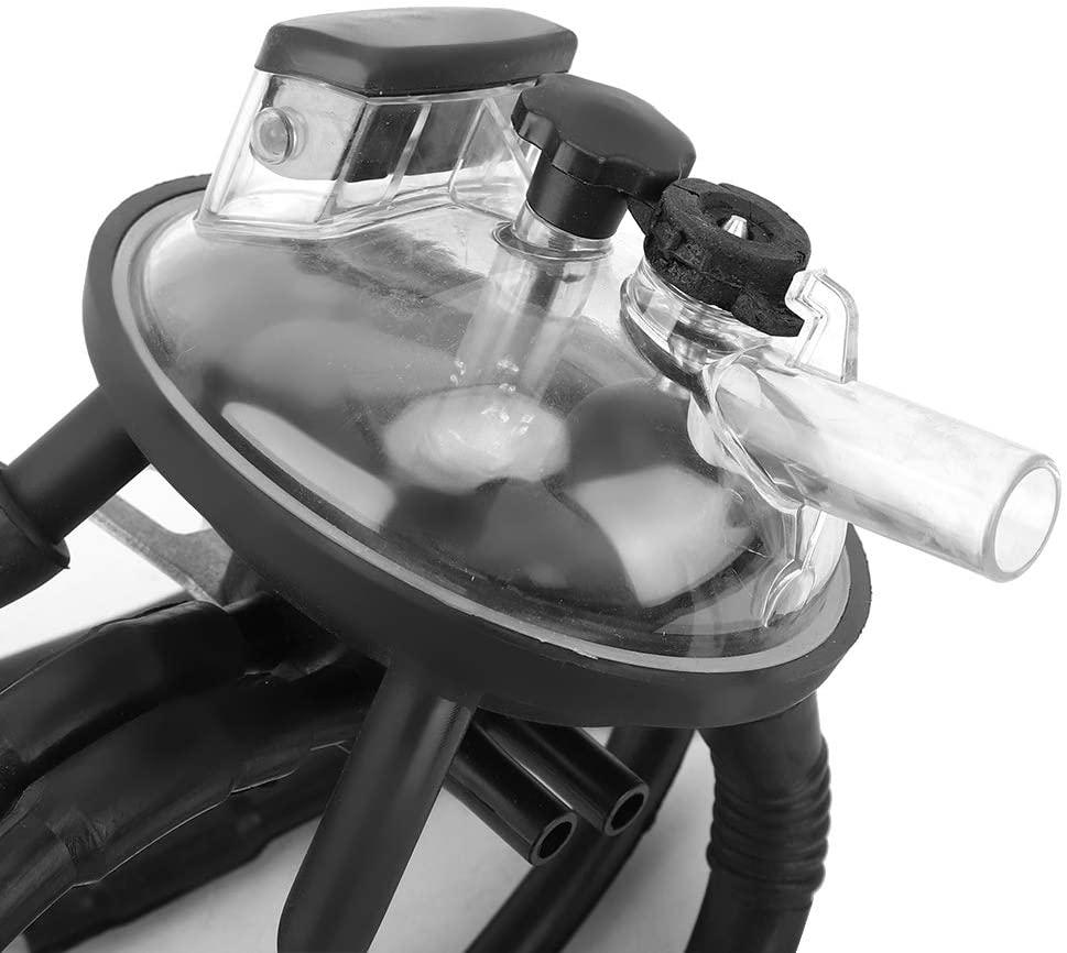 milking cluster, 240cc stainless steel rubber thick cow milking cluster with a hook, tough strong structure cow milk collector, smooth milk cup set for vacuum pump milking machine