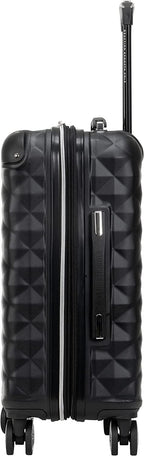 Diamond Tower Luggage Collection Lightweight Hardside Expandable 8-Wheel Spinner Travel Suitcase, Black, 2-Piece Set (20" &amp; 28")