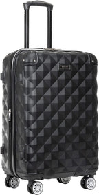 Diamond Tower Luggage Collection Lightweight Hardside Expandable 8-Wheel Spinner Travel Suitcase, Black, 2-Piece Set (20" &amp; 28")