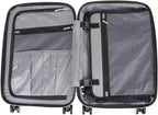 Diamond Tower Luggage Collection Lightweight Hardside Expandable 8-Wheel Spinner Travel Suitcase, Black, 2-Piece Set (20" &amp; 28")
