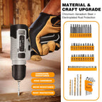 Upgraded 180 Piece Tool Set, Tool Kit with 8V Cordless Drill Set, General Household Hand Drill Kit for Men and Women, Plastic StoraToolbox for DIYers, Home Maintenance and Everyday Repairs(Orange)