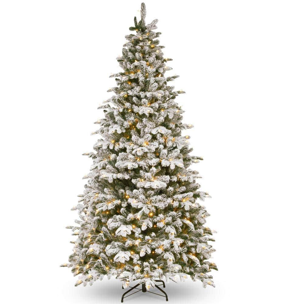 9 ft. Feel Real Snowy Everest Fir Medium Hinged Tree with 750 Clear Lights