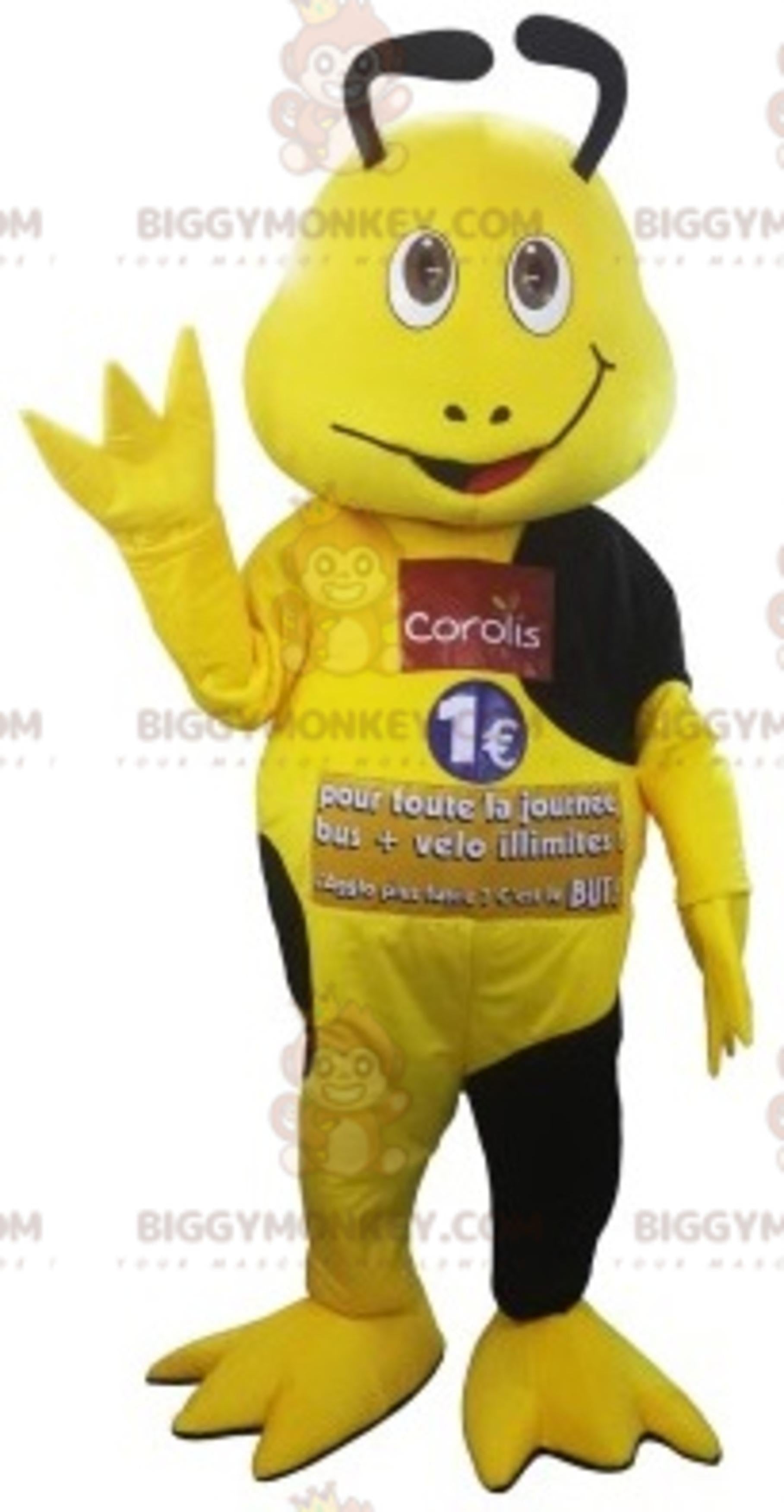 Yellow and Black Coralis Insect BIGGYMONKEYMascot Costume. BIGGYMONKEYCoralis Mascot Costume