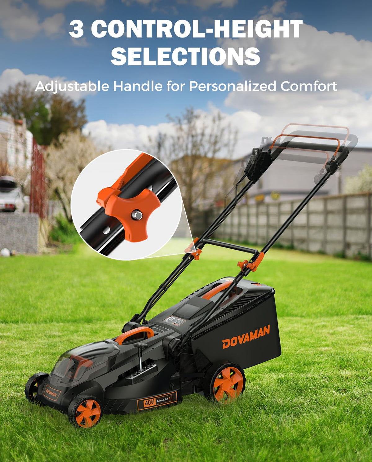 40V 19" Cordless Lawn Mower, Brushless Push Lawn Mower w/ 13.2Gal Bag, 98% Grass Collection, 3-Step er Foldable, 6-Position Height Adjustment Meets Various Cutting Needs