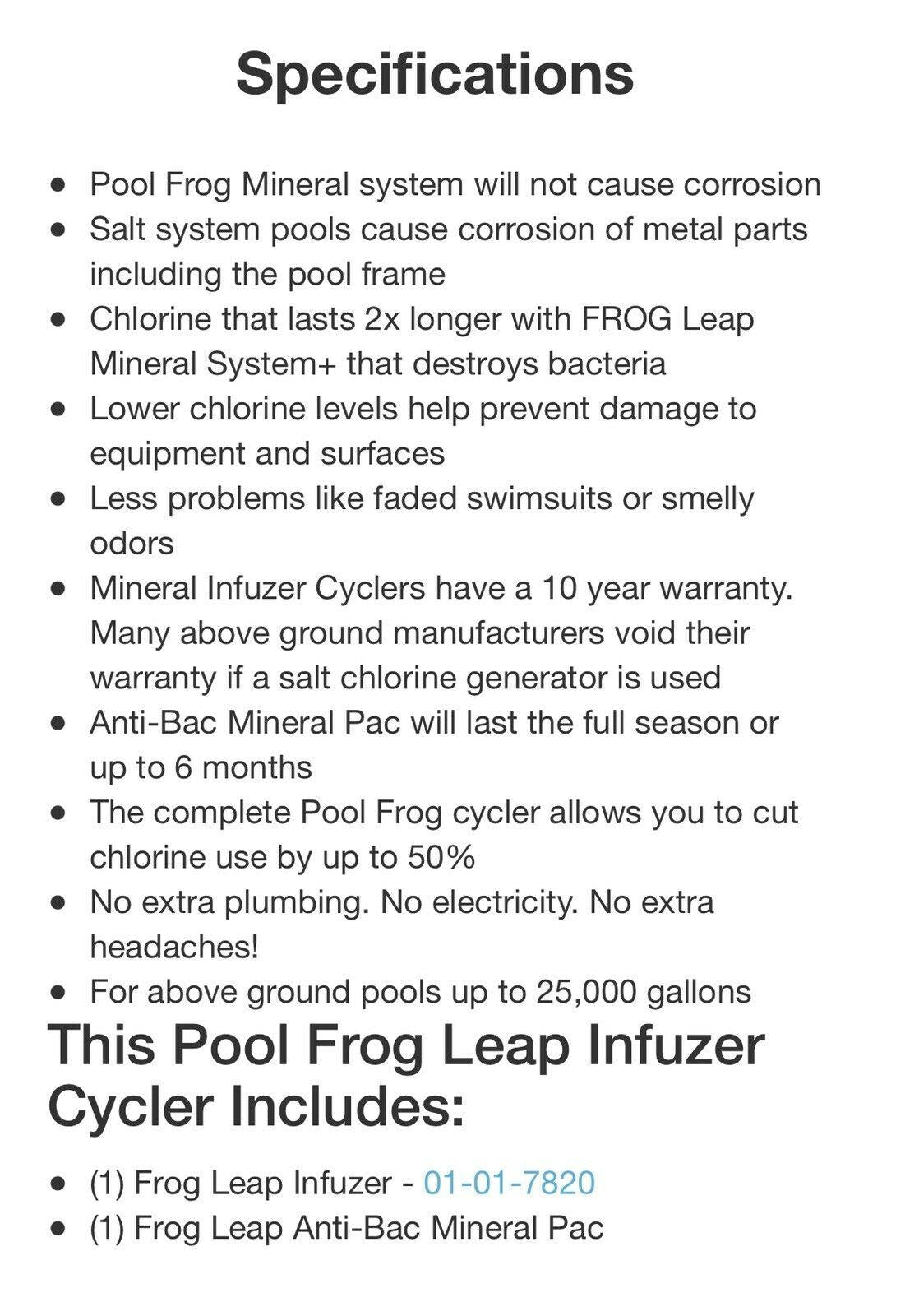 pool frog leap system infuzer cycler