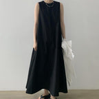 Loose Cotton Linen Sleeveless Long Dress