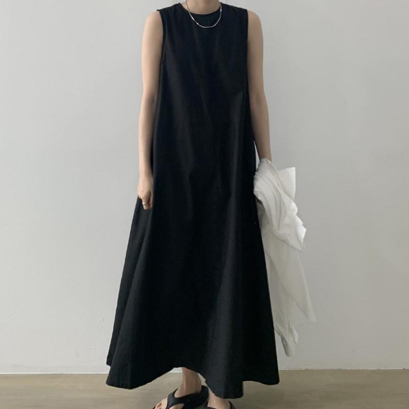 Loose Cotton Linen Sleeveless Long Dress