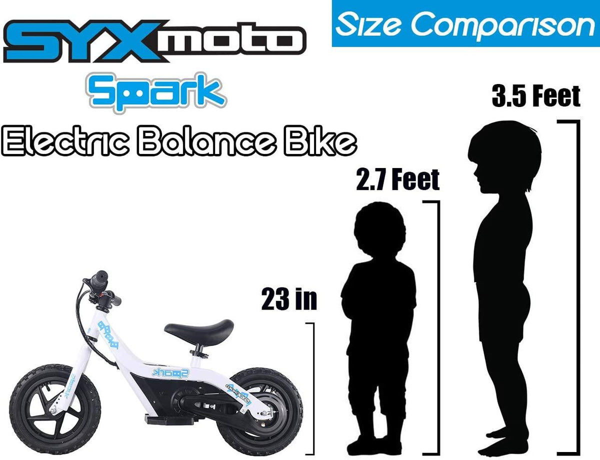 SYX MOTO Spark 24V 100W Kids Mini Electric  Bike Freestyle Ride-on Bike (White)