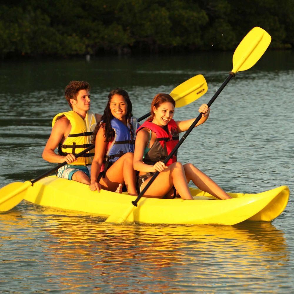 Manta Kayak with Paddles and Backrest - Yellow