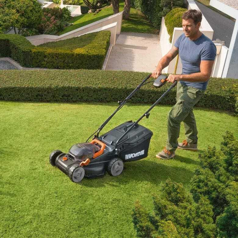 WG779 40V Power Share 4.0AH 14" Lawn Mower w/ Mulching & Intellicut (2x20v)