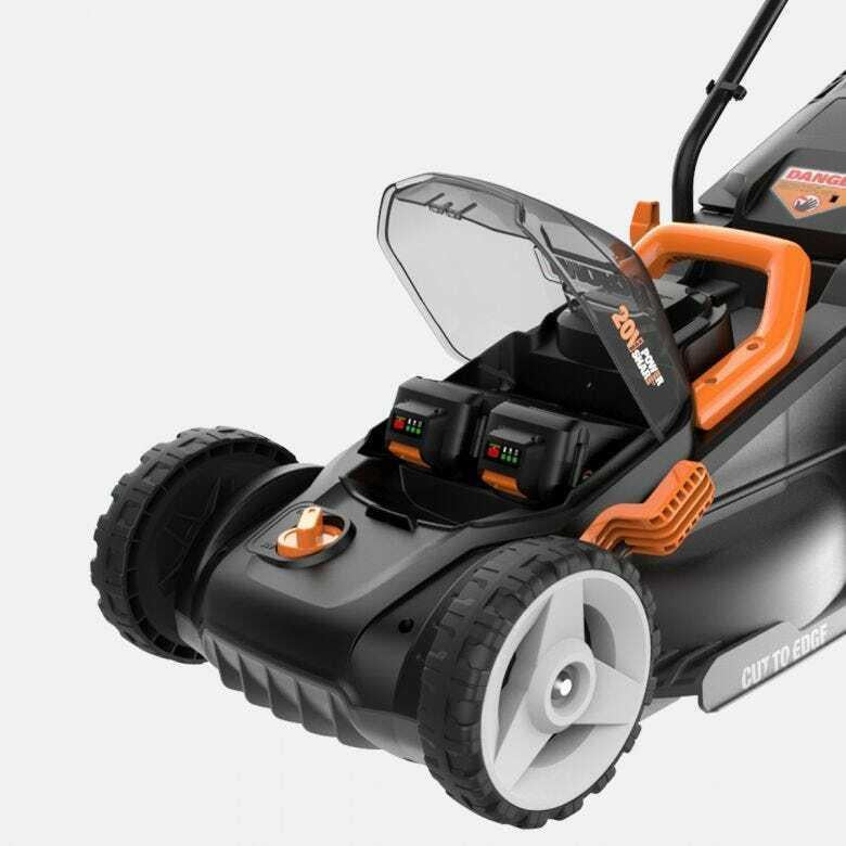 WG779 40V Power Share 4.0AH 14" Lawn Mower w/ Mulching & Intellicut (2x20v)