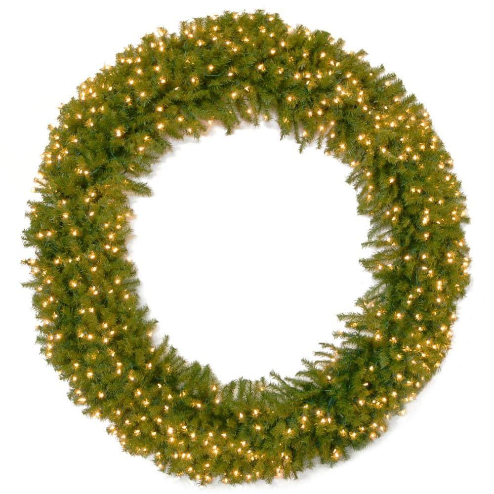 72 in. Artificial Norwood Fir Deluxe Wreath with 600 Clear Lights