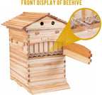 wuyule 7pcs auto beehive frame comb wooden beehive house, automatic honey flow hive beehive frames kit, beehives and supplies starter kit for beekeepers