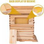 wuyule 7pcs auto beehive frame comb wooden beehive house, automatic honey flow hive beehive frames kit, beehives and supplies starter kit for beekeepers