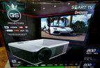 brand new! 8k tv projector, uhd motorized projection screen and 1 800w soundbar
